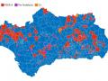 El Partido Popular ganó en el 72 % de las localidades de Andalucía, por un 26 % en las que se impuso el PSOE