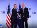 El secretario de Estado de EE.UU., Antony Blinken (D), y el secretario general de la OTAN, Jens Stoltenberg en Bruselas