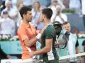 Novak Djokovic y Carlos Alcaraz, en su partido en el Masters de Madrid