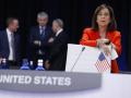 La ministra de Defensa durante la Cumbre de la OTAN
