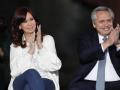 El presidente argentino, Alberto Fernández, junto a la vicepresidenta del país, Cristina Fernández de Kirchner