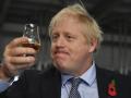 Britain's Prime Minister Boris Johnson tastes whisky during a general election campaign visit to Diageo's Roseisle Distillery near Elgin, Scotland, Britain November 7, 2019 *** Local Caption *** .