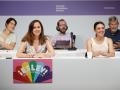 La secretaria general de Podemos, Ione Belarra (2-i), junto a la ministra de Igualdad y número dos de Podemos, Irene Montero (2-d), reúne al Consejo Ciudadano de Podemos