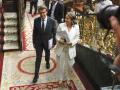 El presidente del PP, Alberto Núñez Feijóo (i), y la portavoz del partido en el Congreso, Cuca Gamarra