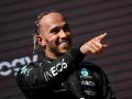 Lewis Hamilton en el podio del GP de Francia