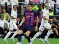 Robert Lewandowski, la nueva gran estrella del Barça, durante el Clásico de pretemporada jugado en Las Vegas