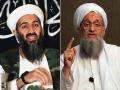 El líder de Al-Qaeda Osama Bin Laden (Iz) y Ayman Al-Zawahiri