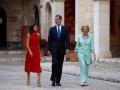 Los Reyes Felipe Vi, Letizia y la Reina Sofía en el palacio de la Almudaina, en Palma, durante la recepción oficial de 2019