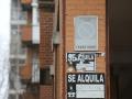 Cartel de vivienda en alquiler en Madrid