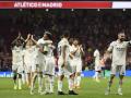 El Real Madrid celebrando su victoria en el Metropolitano