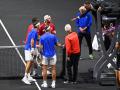 El equipo de Europa y del Resto del mundo comentaban por dónde había pasado la bola de Federer