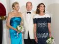 Prince Albert II of Monaco with his wife Princess Charlene and Princess Caroline arrives at the " Red Cross Gala " in Monaco on Friday, August 2, 2013