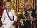 The Duchess of Cornwall and the Prince of Wales during the State Opening of Parliament, in the House of Lords at the Palace of Westminster in London.