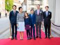 Prince Joachim,Princess Marie,Prince Nikolai,Prince Felix,Prince Henrik,Princess Athena attending Service in Our Lady'sChurch for the Queen her 50th Jubilee of Government  in Copenhagen.