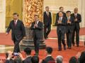 El presidente chino, Xi Jinping, seguido por los nuevos hombres fuertes dentro del Partido Comunista