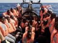 Migrantes rescatados en el Mediterráneo