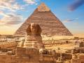 La Esfinge y las grandes pirámides, en Egipto