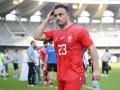 Xherdan Shaqiri de Suiza, reacciona después del partido amistoso de fútbol entre Ghana y Suiza en Abu Dhabi, Emiratos Árabes Unidos