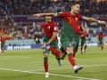 Cristiano Ronaldo celebra el gol que le convierte en el primero en marcar en cinco Mundiales