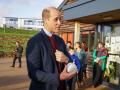Prince William, Prince of Wales and Duke of Cornwall, visits Newquay Orchard as he makes his first Official Visit to Cornwall on November 24, 2022 in Newquay, Cornwall.