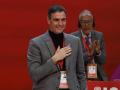 El presidente de Gobierno y secretario general del PSOE, Pedro Sánchez, tras intervenir en el XXVI Congreso de la Internacional Socialista, este viernes en Madrid. EFE/ Chema Moya