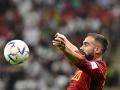 Carvajal controla el balón durante el partido de España contra Alemania