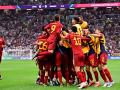 La selección española celebra el gol anotado por Morata ante Alemania