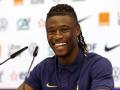 Camavinga durante una rueda de prensa con la selección francesa