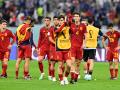 Los jugadores españoles celebran el pase a octavos de final