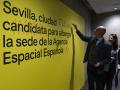 El alcalde de Sevilla, Antonio Muñoz, celebra este lunes la elección de la ciudad como sede de la Agencia Espacial Española