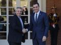 Pedro Sánchez, recibe al presidente de Argentina, Alberto Fernández, en la Moncloa (2020)