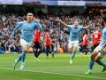 Foden y Haaland en la celebración de un gol con el Manchester City