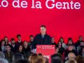 El secretario general del PSOE y presidente del Gobierno, Pedro Sánchez, durante el mitin en Sevilla