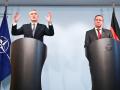 Berlin (Germany), 24/01/2023.- German Defense Minister Boris Pistorius (R) and NATO Secretary General Jens Stoltenberg attend a press conference at the defense ministry in Berlin, Germany, 24 January 2023. (Alemania) EFE/EPA/FILIP SINGER