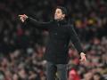 Mikel Arteta durante el partido del Arsenal ante el Manchester United