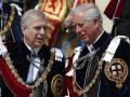 Britain's Prince Andrew (L) and Prince Charles  at the annual Order of the Garter Service in Windsor, Britain June 15, 2015.