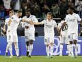 La felicidad de los jugadores del Real Madrid tras marcar el primer gol