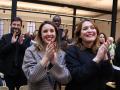 La ministra de Igualdad, Irene Montero y la secretaria de Estado de Igualdad, Ángela Rodríguez 'Pam', aplauden durante la III Conferencia Europea por la Paz