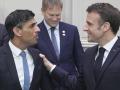 El primer ministro británico Rishi Sunak y el presidente francés Emmanuel Macron en París