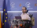 El portavoz de Unidas Podemos, Pablo Echenique durante la rueda de prensa previa a la reunión de la Junta de Portavoces, este martes en el Congreso