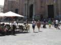 Terraza de un bar en la plaza de la Catedral de Cádiz