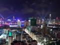 Iluminación nocturna en Hong Kong