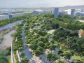 'Render' de la culminación del pasillo verde en Madrid Río