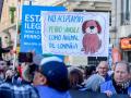 Varias pancartas durante una protesta contra la Ley del Bienestar Animal en Madrid
