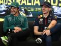 Fernando Alonso y Max Verstappen en la rueda de prensa previa al Gran Premio de Australia