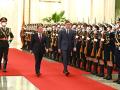 Recepción oficial con honores al presidente Pedro Sánchez, este jueves, en Pekín