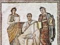 Fresco del poeta romano Virgilio escribiendo La Eneida rodeado de sus musas, en el Museo del Bardo, Túnez