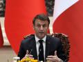Beijing (China), 06/04/2023.- French President Emmanuel Macron gestures as he speaks during a joint meeting of the press with the Chinese President at the Great Hall of the People in Beijing, China, 06 April 2023. (Francia) EFE/EPA/Ng Han Guan / POOL