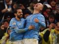 Erling Haaland y Bernardo Silva celebran la victoria del Manchester City ante el Bayern de Munich