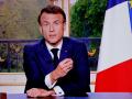 Emmanuel Macron durante un discurso televisado en ocasión de la reforma de las pensiones